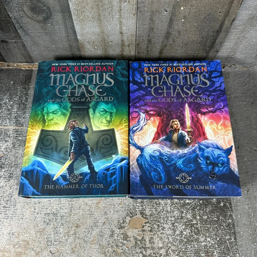 Magnus Chase and the Gods of Asgard Rick Riordan Books 1 2 HC 1st Edition‎